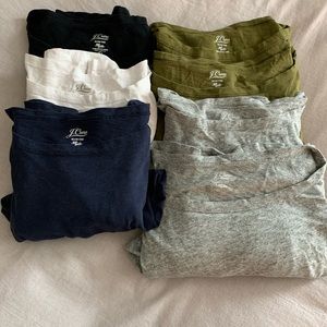 Set of 7 J.Crew painter slug cotton boatneck tees